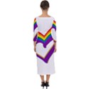 Rainbow Heart Colorful LGBT Rainbow Flag Colors Gay Pride Support Quarter Sleeve Midi Bodycon Dress View2