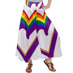 Rainbow Heart Colorful Lgbt Rainbow Flag Colors Gay Pride Support Satin Palazzo Pants by yoursparklingshop