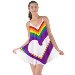 Rainbow Heart Colorful Lgbt Rainbow Flag Colors Gay Pride Support Love The Sun Cover Up by yoursparklingshop