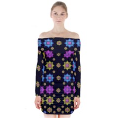 Wishing Up On The Most Beautiful Star Long Sleeve Off Shoulder Dress by pepitasart