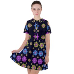 Wishing Up On The Most Beautiful Star Short Sleeve Shoulder Cut Out Dress  by pepitasart