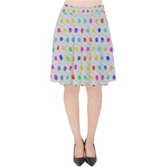 Social Disease - Polka Dot Design Velvet High Waist Skirt by WensdaiAmbrose