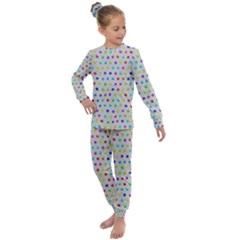 Social Disease - Polka Dot Design Kids  Long Sleeve Set  by WensdaiAmbrose