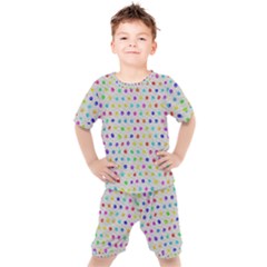 Social Disease - Polka Dot Design Kids  Tee And Shorts Set by WensdaiAmbrose