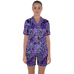 Paisley 2 Satin Short Sleeve Pyjamas Set