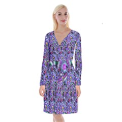 Paisley 2 Long Sleeve Velvet Front Wrap Dress