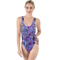 Paisley 2 High Leg Strappy Swimsuit View1