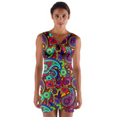 Paisley 3 Wrap Front Bodycon Dress