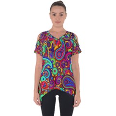 Paisley 3 Cut Out Side Drop Tee