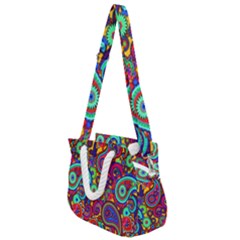 Paisley 3 Rope Handles Shoulder Strap Bag