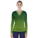 Nothing But Bogus - Lime Green V-Neck Long Sleeve Top View1