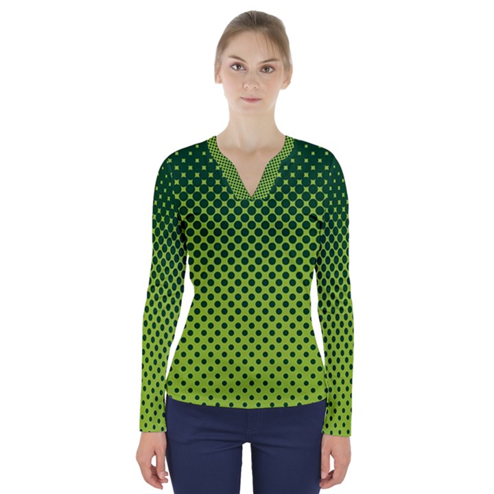 Nothing But Bogus - Lime Green V-Neck Long Sleeve Top