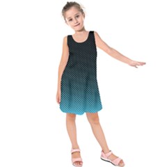 Sharp - Turquoise Halftone Kids  Sleeveless Dress by WensdaiAmbrose