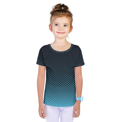 Sharp - Turquoise Halftone Kids  One Piece Tee by WensdaiAmbrose