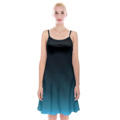 Sharp - Turquoise Halftone Spaghetti Strap Velvet Dress by WensdaiAmbrose