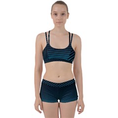 Sharp - Turquoise Halftone Perfect Fit Gym Set by WensdaiAmbrose