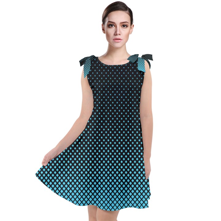 Sharp - Turquoise Halftone Tie Up Tunic Dress