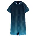 Sharp - Turquoise Halftone Kids  Boyleg Half Suit Swimwear View1