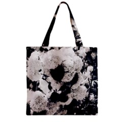 High Contrast Black And White Snowballs Zipper Grocery Tote Bag by okhismakingart