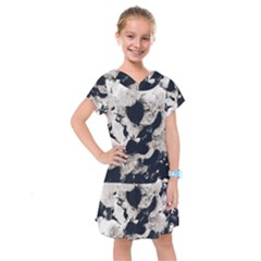 High Contrast Black And White Snowballs Kids  Drop Waist Dress by okhismakingart