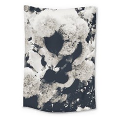 High Contrast Black And White Snowballs Large Tapestry