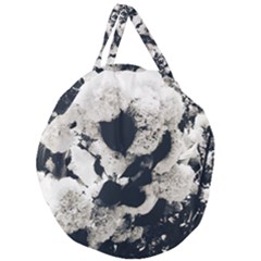 High Contrast Black And White Snowballs Giant Round Zipper Tote by okhismakingart