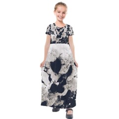 High Contrast Black And White Snowballs Kids  Short Sleeve Maxi Dress by okhismakingart