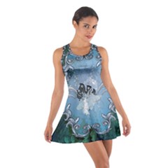 Surfboard With Dolphin Cotton Racerback Dress by FantasyWorld7