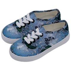 Surfboard With Dolphin Kids  Classic Low Top Sneakers by FantasyWorld7