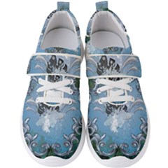 Surfboard With Dolphin Men s Velcro Strap Shoes by FantasyWorld7