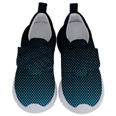 Sharp - Turquoise Halftone Kids  Velcro No Lace Shoes by WensdaiAmbrose