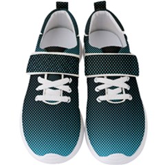 Sharp - Turquoise Halftone Men s Velcro Strap Shoes by WensdaiAmbrose