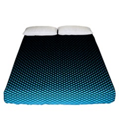 Sharp - Turquoise Halftone Fitted Sheet (california King Size) by WensdaiAmbrose