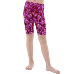 Flowers And Bloom In Sweet And Nice Decorative Style Kids  Mid Length Swim Shorts by pepitasart