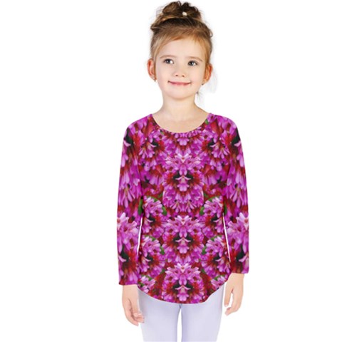 Flowers And Bloom In Sweet And Nice Decorative Style Kids  Long Sleeve Tee by pepitasart