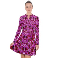 Flowers And Bloom In Sweet And Nice Decorative Style Long Sleeve Panel Dress