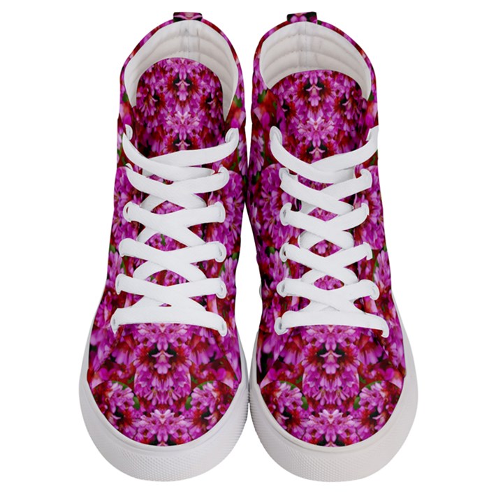 Flowers And Bloom In Sweet And Nice Decorative Style Women s Hi-Top Skate Sneakers