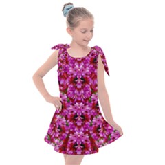 Flowers And Bloom In Sweet And Nice Decorative Style Kids  Tie Up Tunic Dress by pepitasart