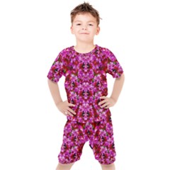 Flowers And Bloom In Sweet And Nice Decorative Style Kids  Tee And Shorts Set by pepitasart