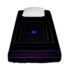 Fractal Square Modern Purple Fitted Sheet (single Size) by Pakrebo