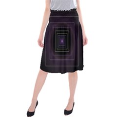 Fractal Square Modern Purple Midi Beach Skirt by Pakrebo