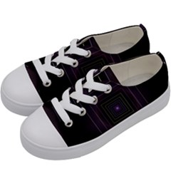 Fractal Square Modern Purple Kids  Low Top Canvas Sneakers