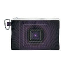 Fractal Square Modern Purple Canvas Cosmetic Bag (medium) by Pakrebo