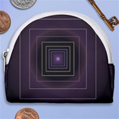 Fractal Square Modern Purple Horseshoe Style Canvas Pouch by Pakrebo