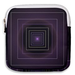 Fractal Square Modern Purple Mini Square Pouch by Pakrebo