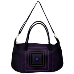 Fractal Square Modern Purple Removal Strap Handbag