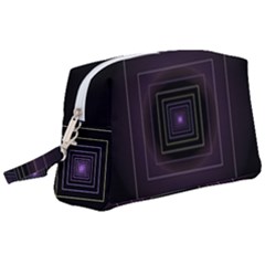 Fractal Square Modern Purple Wristlet Pouch Bag (large)