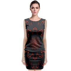 Fractal Glowing Abstract Digital Classic Sleeveless Midi Dress