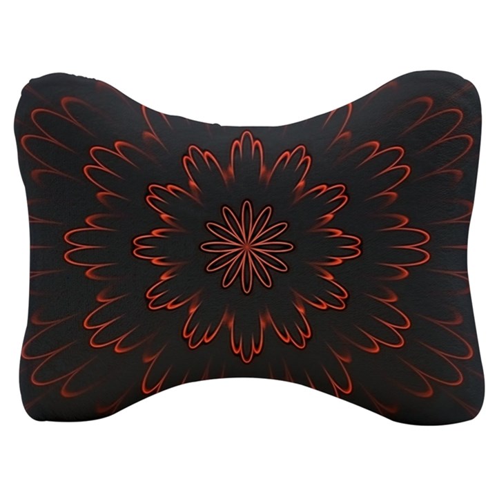 Fractal Glowing Abstract Digital Velour Seat Head Rest Cushion