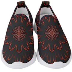 Fractal Glowing Abstract Digital Kids  Slip On Sneakers by Pakrebo